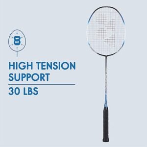 YONEX Muscle Power 22LT Carbon Graphite Strung Badminton Racket with Full Racket Cover (BlackBlue) for Intermediate Players 83 Grams Maximum String Tension 30lbs