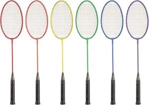 Champion Sports Tempered Steel Badminton Rackets Set of 6