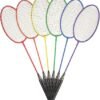 Champion Sports Tempered Steel Badminton Rackets Set of 6