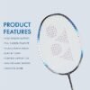 YONEX Muscle Power 22LT Carbon Graphite Strung Badminton Racket with Full Racket Cover (BlackBlue) for Intermediate Players 83 Grams Maximum String Tension 30lbs